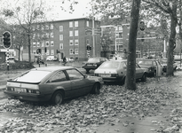 405414 Afbeelding van enkele geparkeerde (en te koop staande) auto's langs de 't Goylaan te Utrecht.